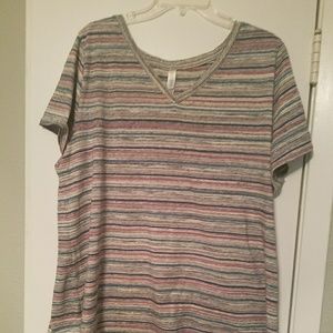 LuLa Roe Striped V neck
